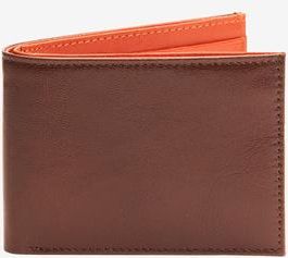 Tusk Leonardo Compact Billfold in Chocolate /Orange at Nordstrom