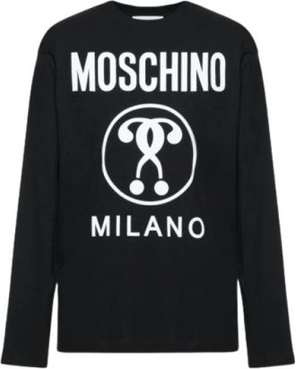 Moschino T-shirt in Jersey Double Question Mark - Heren - T-shirts - Zwart - L - Tops