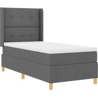 vidaXL Vidaxl - Cama Con Somier Con Colch&oacute;n Gris Oscuro 80 X 200 Cm Tela