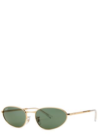 Ray-Ban Oval-frame Sunglasses - Gold - One Size