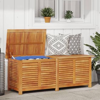 Berkfield Home Garden Storage Box with Louver 150x50x56 cm Solid Wood Acacia in Brown | Size: 150 x 50 x 56 cm