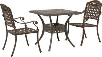 vidaXL Garden Table Set 3 pcs Bronze Cast Aluminium vidaXL