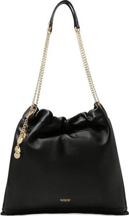 Kazar Losse zwarte tasvormige handtas - Dames - Schoudertassen - Zwart - ONE Size - Leer - Tassen