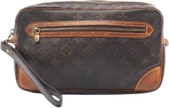 Louis Vuitton Pre-owned Clutches, male, Brown, Size: ONE SIZE Pre-owned Marli Dragonne Monogram clutch bag