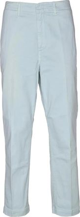 Dondup Katoenen Elastane Broek met Zakken - Dames - Slim Fit Broeken - Groen - W28 - Katoen - Broeken