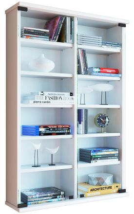 ebuy24 Ebuy24 - Vcm Wood Cd Dvd Wall Shelf / Wall Display Cabinet Estuche Con 2 Puertas De Vidrio De Seguridad Esg. Dimensiones: Al. 92 X An. 60 X P. 18 Cm 1