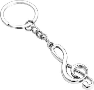 Generic 3D Silvery Music Notes Symbol Pendant Key Ring Keychain Keyfob Keyring Exquisite Workmanship Sturdy and PracticalUseful and Fashion