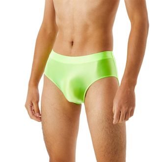 Generic Mens Glossy Nylon Underwear Mens Underwear Briefs Seamless Moisture-Wicking Underpants Shiny Oil Briefs Silky Touch Bikini Brief Stretch Anti Chafing 