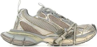 Balenciaga Sneakers, female, Multicolor, Size: 10 US Distressed Mesh Sneakers with Stripe Detailing