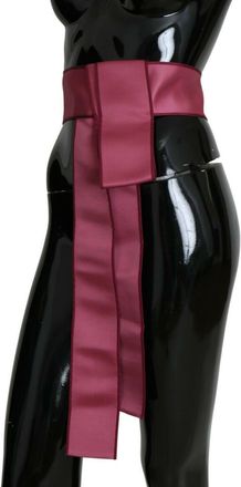 Dolce & Gabbana Womens Pink Silk 3 Button Closure Wide Waist Belt