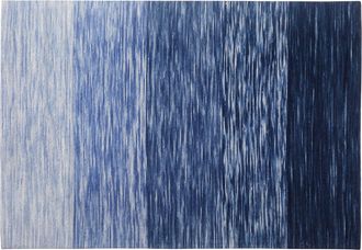 Beliani Beliani - Alfombra Azul De Lana Y Poli&eacute;ster 140 X 200 Cm Tejida A Mano Dise&ntilde;o Moderno Kapakli