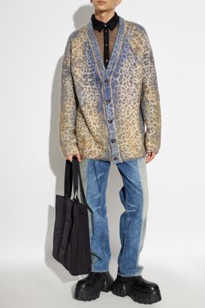 Diesel Cardigan With Animal Motif K-PENROS-A, Mens, Blue