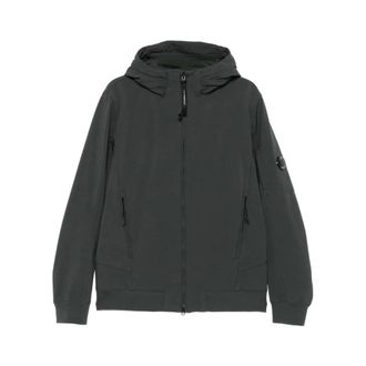 C.P. Company C.P. Company, Zip-throughs, male, Green, 2XL, Green Hooded Zip Outerwear with Pockets