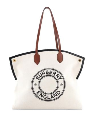 Burberry Logo Society Printed Canvas Large tote bag - Neutrals