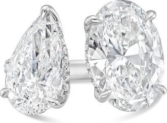 Diana M. Jewels 14KT WHITE GOLD 2 STONE LAB GROWN DIAMOND FASHION RING WEIGHING 4.00 CTS TW