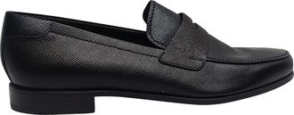 Prada Pre-owned Mens Slip-On Penny Loafers in Brown Saffiano Leather Calf Leather - Size UK 10