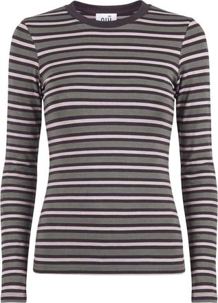 Ni&ugrave; Niu, Tops, Dames, Groen, M, Maglia slim a girocollo