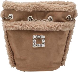 Roger Vivier Zaino Piccolo Tres Vivier - Dames - Rugzakken - Bruin - ONE Size - Su&egrave;de - Tassen