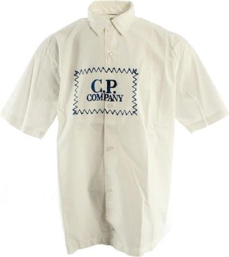 C.P. Company Short Sleeve Shirt 14cmsh 349a - Heren - Korte mouwen Overhemden - Wit - 2XL - Overhemden