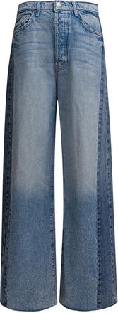 Mother Pipe Dream Button Sneak Fray - Dames - Loose Fit Jeans - Blauw - W27 - Katoen - Jeans