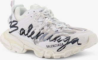 Balenciaga Womens Sneakers Track Signature White Polyurethane-Rubber Trainers Polyurethane/rubber