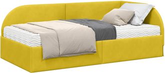 vidaXL Estructura De Cama Esquina Con Colch&oacute;n 2 Uds. Amarillo Vidaxl