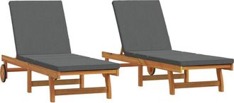 vidaXL Vidaxl - Tumbona 2 Pcs Marr&oacute;n 63 X 199 X 85cm Madera Maciza De Acacia