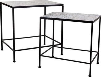 Wanderlust Deco Wanderlust Deco - Set 2 Mesas De Forja Y Mosaico Negras