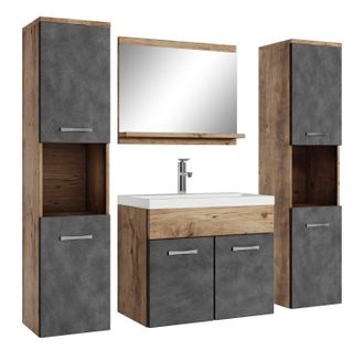 Badplaats Conjunto De Muebles De Ba&ntilde;o Montreal Xl 60 Cm - Roble Casta&ntilde;o Co