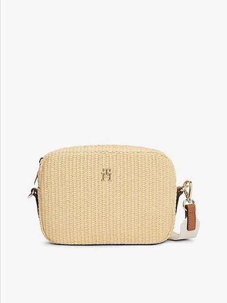 Tommy Hilfiger Raffia Crossbody Camera Bag