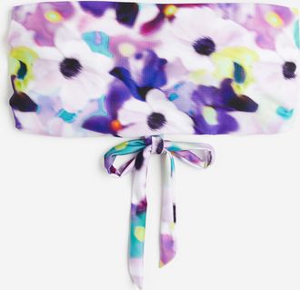 H&M Wattiertes Bandeau-Bikinitop - White