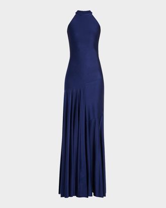 La Petite Robe Di Chiara Boni Asymmetric Draped Jersey Halter Gown