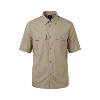 A|X Armani Exchange Short-Sleeve Cotton Shirt - Beige