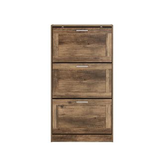 SoBuy Zapatero con 3 solapas madera marrón