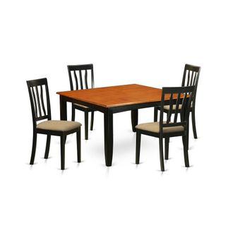 East West Furniture PFAN5-BCH-C 5 PC Kitchen Table set-Dining Table and 4 Wood Dining Chairs