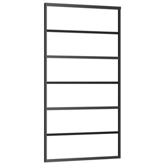 Berkfield Home Sliding Door ESG Glass & Aluminium 102x205 cm Black