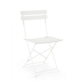 Konte Design Lote de 2 sillas de acero blanco, plegables