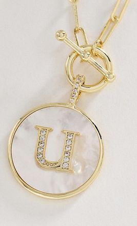 Melinda Maria Love Letters Medallion Monogram Necklace