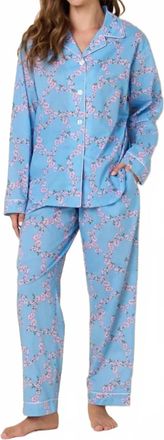 The Cats Pajamas Skyblush Garland Long Sleeve Pajama In Blue