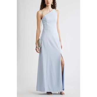 Chelsea28 One-Shoulder Maxi Cocktail Dress in Blue Halogen at Nordstrom, Size Xx-Small