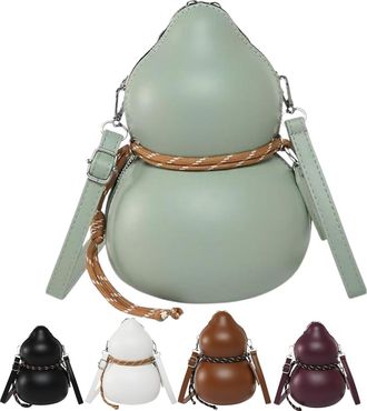 Generic Womens Vintage Calabash Shoulder Bag,Leather Crossbody Purse with Adjustable Strap for Everyday Casual Outfits (green)