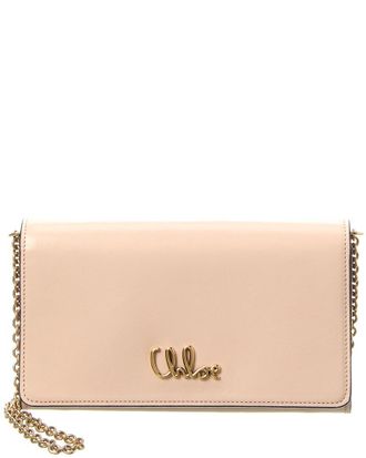 Chlo&eacute; Chloe Flap Leather Wallet On Chain