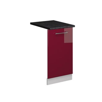 Vicco Panel Frontal Del Lavavajillas Fame-line, Rojo Burdeos Alto Brillo, 45 Cm, Et Antracita Vicco