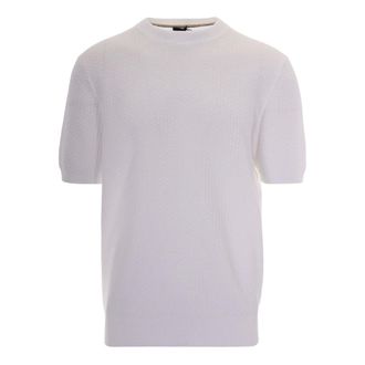 HUGO BOSS Truien & Vesten, Heren, Wit, L, Katoen, H-Nilton Gebreide trui