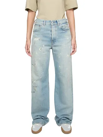 Acne Studios Distressed Regular-Fit Jeans - Light Blue