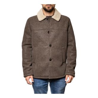 Censured Giacca in ecopelliccia con colletto in eco-pelliccia - - Jackets - Uomo - Marrone - 2XL
