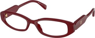Miu Miu Rechthoekig Optisch Montuur - Dames - Accessoires - Rood - Maat: 52 MM