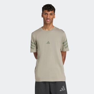 adidas T-Shirt ADIDAS SPORTSWEAR FUTURE ICONS 3-STREIFEN, Herren, Gr. M, gr&uuml;n (silber pebble), Obermaterial: 100% Baumwolle, normal, Rundhals, Shirts T-Shirt