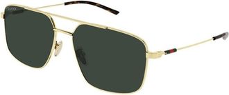 Gucci Specialized fit navigator zonnebril - Heren - Zonnebrillen - Geel - 59 MM - Nylon - Accessoires