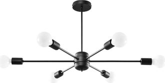 Sollux Lighting Lámpara de araña negro acero alt. 46 cm